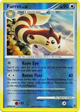 Furret [Reverse Holo] #27 from Secret Wonders Pokémon card set