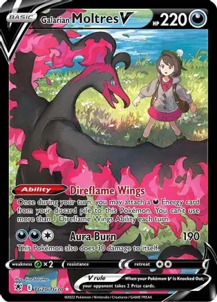 Galarian Moltres V #TG20 from Astral Radiance Pokémon card set