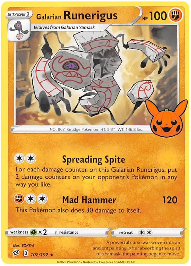 Galarian Runerigus #102 Pokémon Card from Pokemon Rebel Clash Set