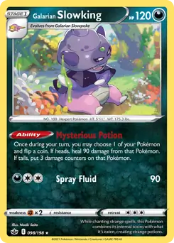Galarian Slowking [Cosmos Holo] #98 Pokémon Card from Pokemon Chilling Reign Set 