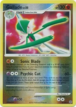 Gallade [Reverse Holo] #6 from Secret Wonders Pokémon card set