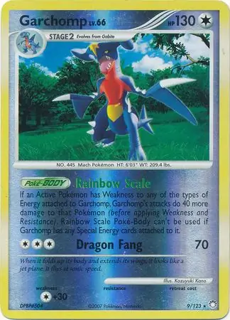 Garchomp [Reverse Holo] #9 from Mysterious Treasures Pokémon card set