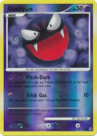Gastly [Reverse Holo] #62 Pokémon Card from Pokemon Stormfront Set 