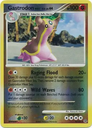 Gastrodon West Sea [Reverse Holo] #9 Pokémon Card from Pokemon Secret Wonders Set 