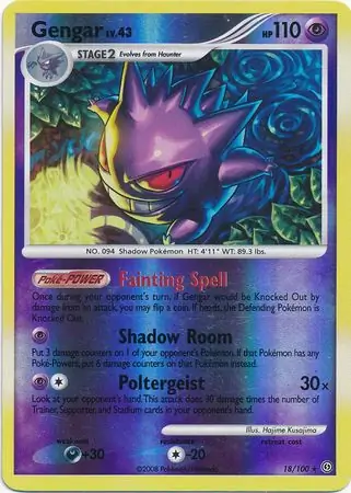Gengar [Reverse Holo] #18 Pokémon Card from Pokemon Stormfront Set 