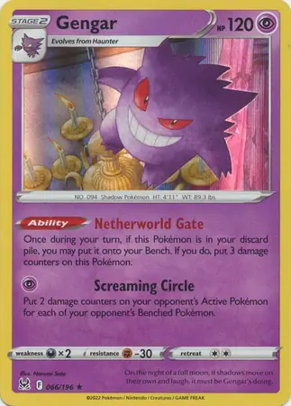 Gengar [Holo] #66 from Lost Origin Pokémon card set