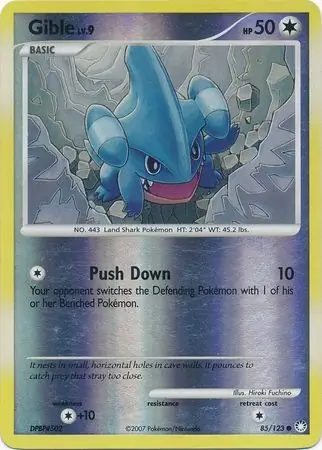 Gible [Reverse Holo] #85 Pokémon Card from Pokemon Mysterious Treasures Set 