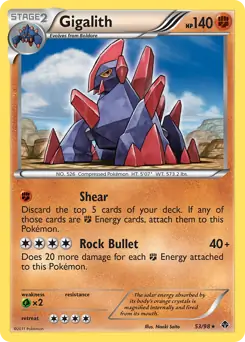 Gigalith [Cracked Ice] #53 from Emerging Powers Pokémon card set