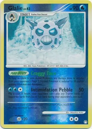 Glalie [Reverse Holo] #25 Pokémon Card from Pokemon Mysterious Treasures Set 