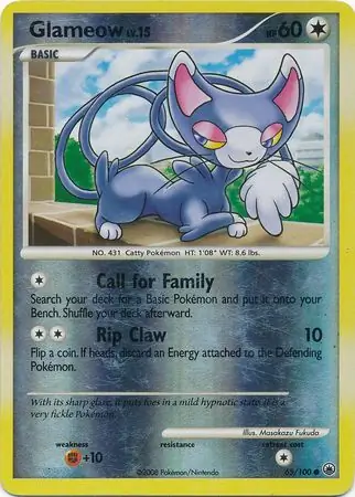 Glameow [Reverse Holo] #65 Pokémon Card from Pokemon Majestic Dawn Set 