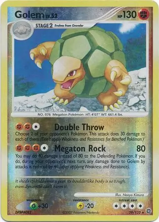 Golem [Reverse Holo] #29 from Secret Wonders Pokémon card set