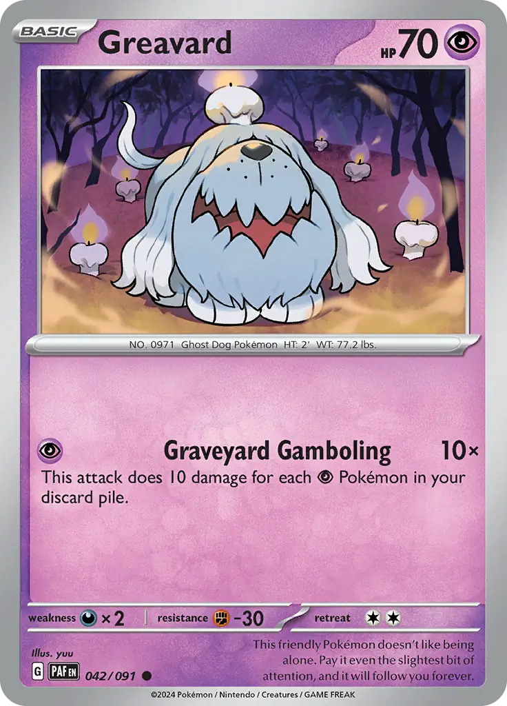 Greavard #42 Pokémon Card from Pokemon Paldean Fates Set