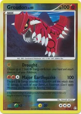 Groudon [Reverse Holo] #29 from Legends Awakened Pokémon card set