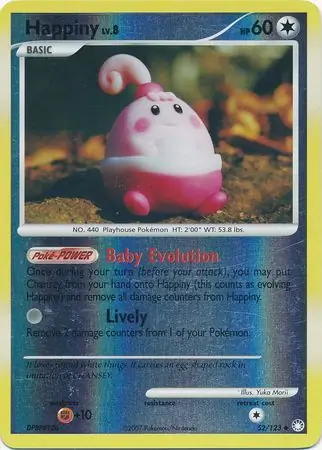 Happiny [Reverse Holo] #52 from Mysterious Treasures Pokémon card set
