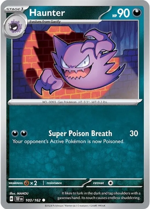 Haunter #103 Pokémon Card from Pokemon Temporal Forces Set