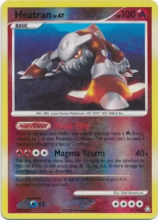 Heatran [Reverse Holo] #6 from Legends Awakened Pokémon card set