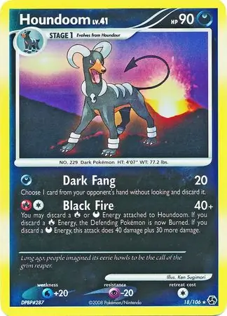 Houndoom [Reverse Holo] #18 from Great Encounters Pokémon card set