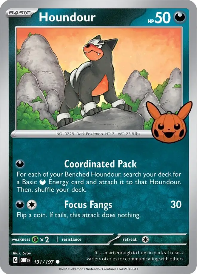 Houndour #131 Pokémon Card from Pokemon Obsidian Flames Set