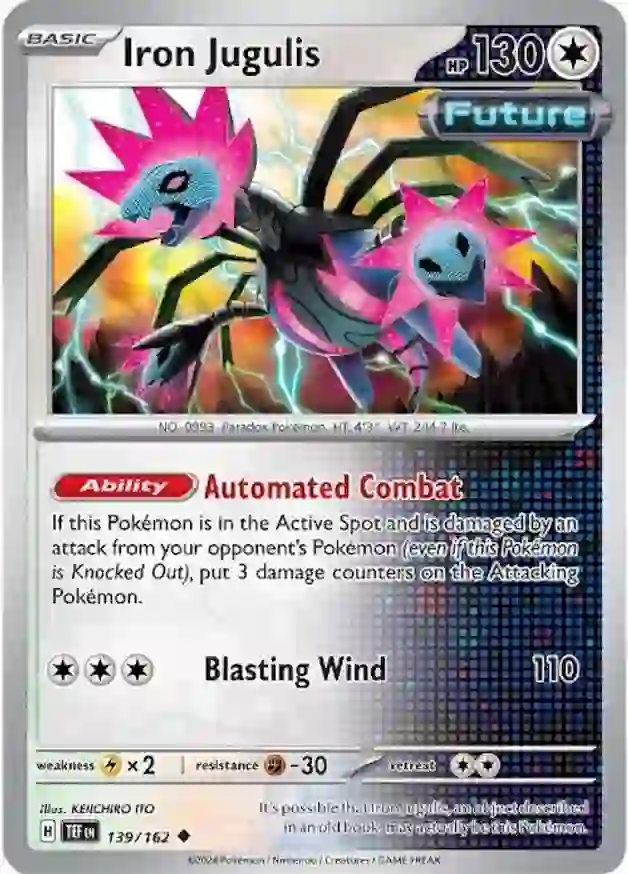 Iron Jugulis #139 Pokémon Card from Pokemon Temporal Forces Set