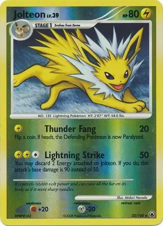 Jolteon [Reverse Holo] #23 Pokémon Card from Pokemon Hidden Fates Set 