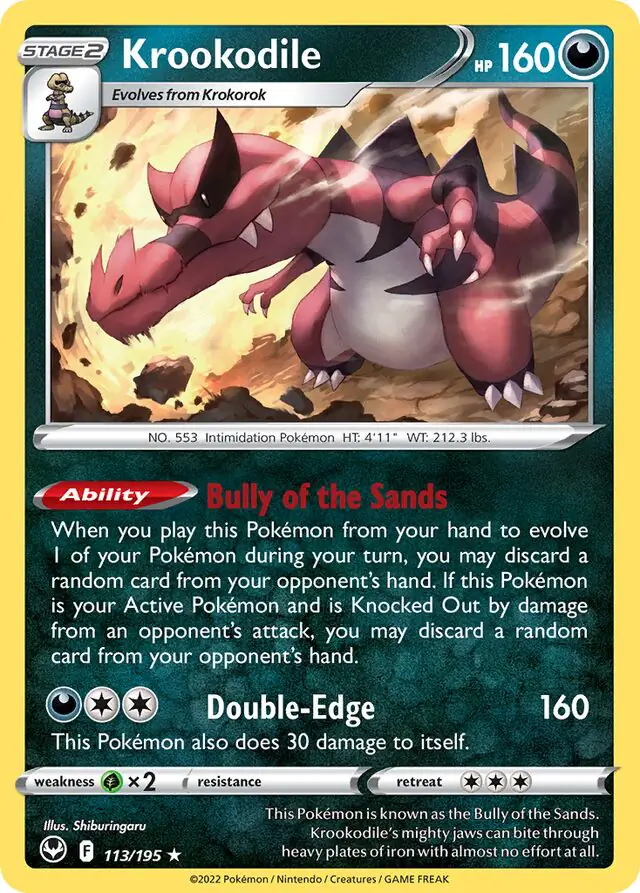 Krookodile [Holo] #113 Pokémon Card from Pokemon Silver Tempest Set 