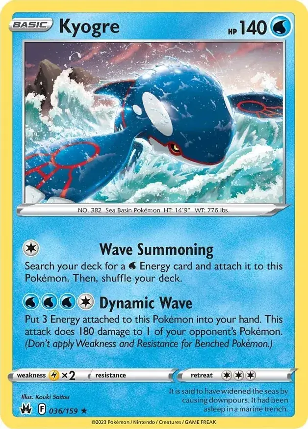 Kyogre [Cosmos Holo] #36 Pokémon Card from Pokemon Crown Zenith Set 