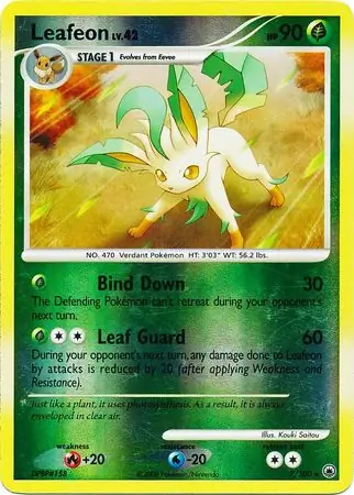 Leafeon [Reverse Holo] #7 Pokémon Card from Pokemon Furious Fists Set 