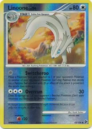 Linoone [Reverse Holo] #43 Pokémon Card from Pokemon Great Encounters Set 