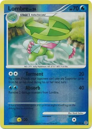 Lombre [Reverse Holo] #54 from Secret Wonders Pokémon card set