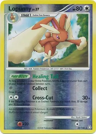 Lopunny [Reverse Holo] #33 from Legends Awakened Pokémon card set
