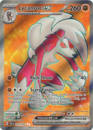 Lycanroc ex #241 Pokémon Card from Pokemon Paldea Evolved Set