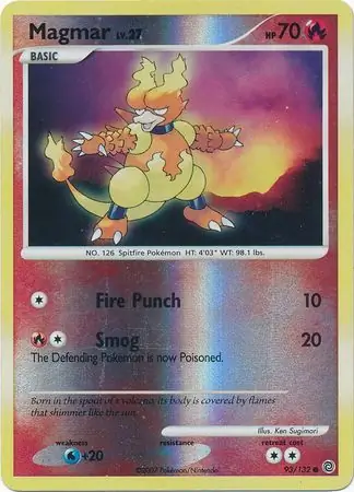 Magmar [Reverse Holo] #93 from Secret Wonders Pokémon card set