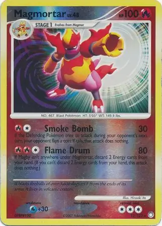 Magmortar [Reverse Holo] #12 from Mysterious Treasures Pokémon card set
