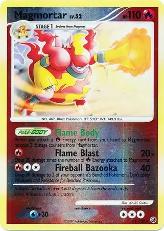 Magmortar [Reverse Holo] #31 from Secret Wonders Pokémon card set