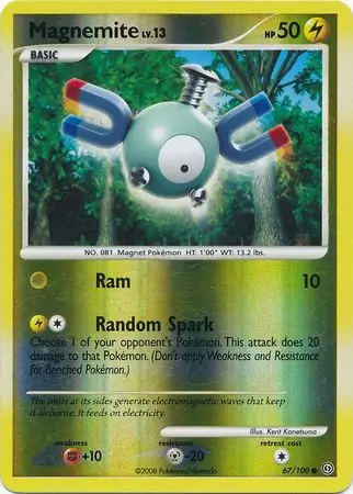 Magnemite [Reverse Holo] #67 Pokémon Card from Pokemon Stormfront Set 