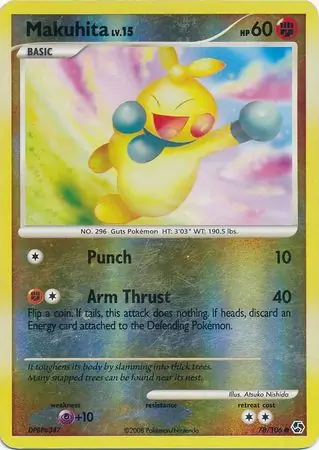 Makuhita [Reverse Holo] #78 from Great Encounters Pokémon card set