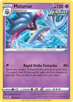 Malamar [Prize Pack] #70 Pokémon Card from Pokemon Chilling Reign Set 