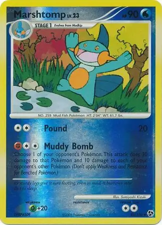 Marshtomp [Reverse Holo] #46 from Great Encounters Pokémon card set