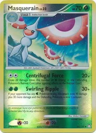 Masquerain [Reverse Holo] #55 Pokémon Card from Pokemon Mysterious Treasures Set 