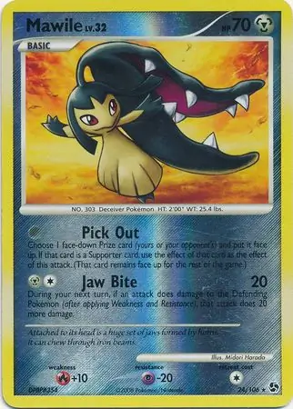 Mawile [Reverse Holo] #24 from Great Encounters Pokémon card set