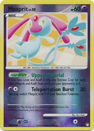 Mesprit [Reverse Holo] #14 from Mysterious Treasures Pokémon card set