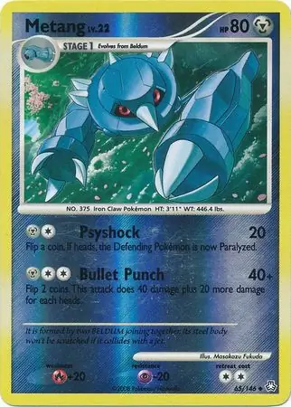 Metang [Reverse Holo] #65 Pokémon Card from Pokemon Legends Awakened Set 