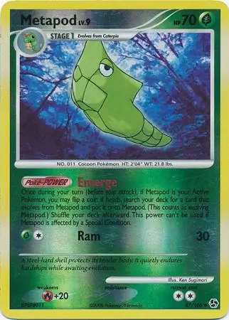 Metapod [Reverse Holo] #47 Pokémon Card from Pokemon Great Encounters Set 