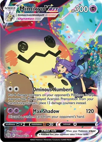 Mimikyu VMAX #TG17 Pokémon Card from Pokemon Brilliant Stars Set
