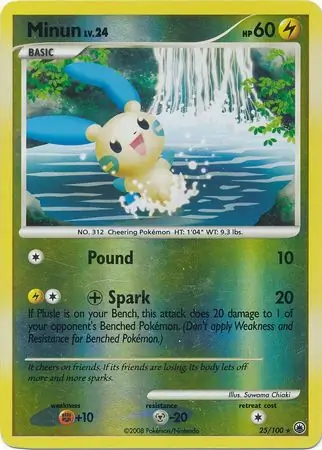 Minun [Reverse Holo] #25 from Majestic Dawn Pokémon card set