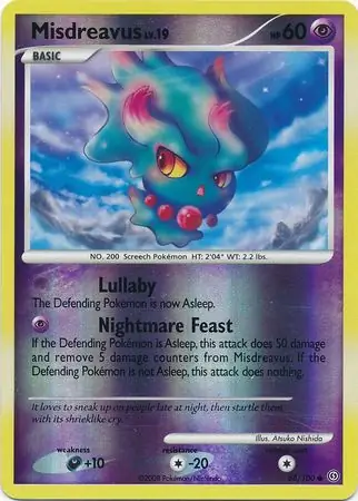 Misdreavus [Reverse Holo] #68 Pokémon Card from Pokemon Stormfront Set 