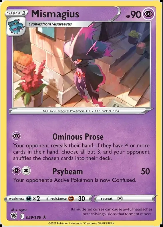 Mismagius [Holo] #59 Pokémon Card from Pokemon Trick or Trade 2022 Set 