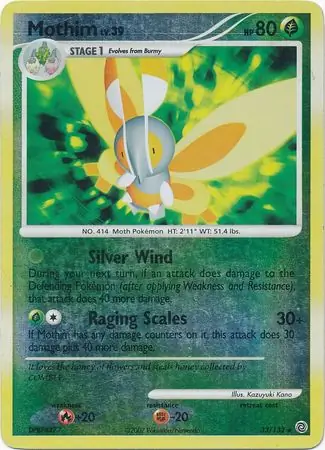 Mothim [Reverse Holo] #33 Pokémon Card from Pokemon Secret Wonders Set 