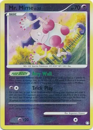 Mr. Mime [Reverse Holo] #30 from Mysterious Treasures Pokémon card set
