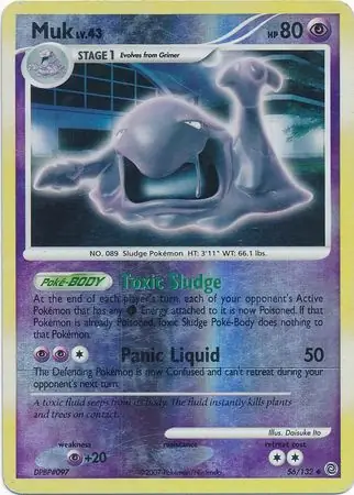 Muk [Reverse Holo] #56 Pokémon Card from Pokemon Secret Wonders Set 